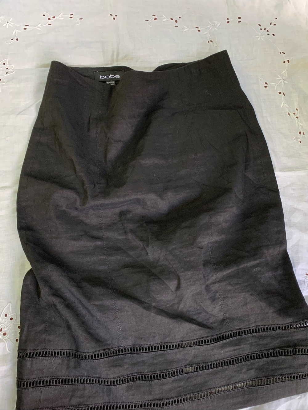 Vintage Black bebe Linen Blend Skirt